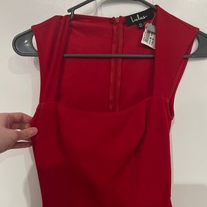 Red fitted jumpsuit